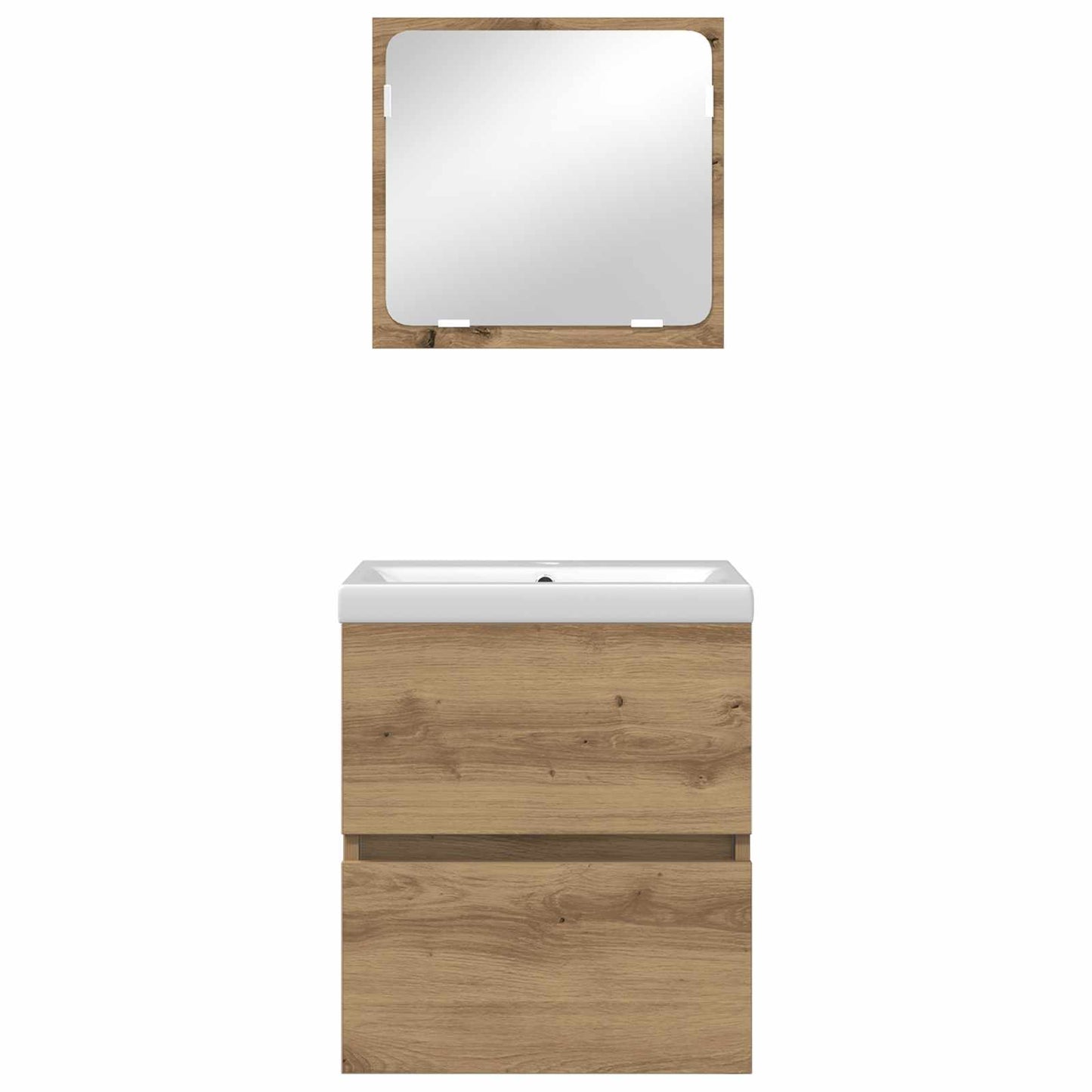 Set di mobili per il bagno 2 pcs Rovere Artigiano e Bianco | homemem39
