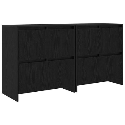 Sideboards 2 pcs Rovere nero 70 x 41 x 75 cm Legno multistrato - homemem39