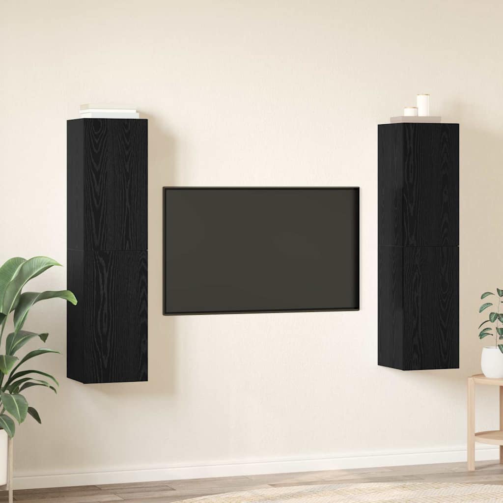 Set di Mobile per TV 4 pcs Rovere nero 30.5 x 30 x 60 cm