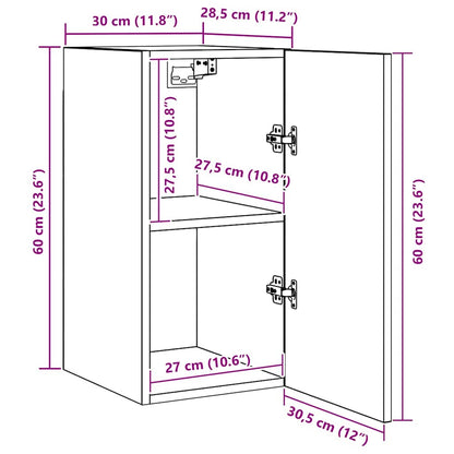 Set di Mobile per TV 4 pcs Rovere nero 30.5 x 30 x 60 cm