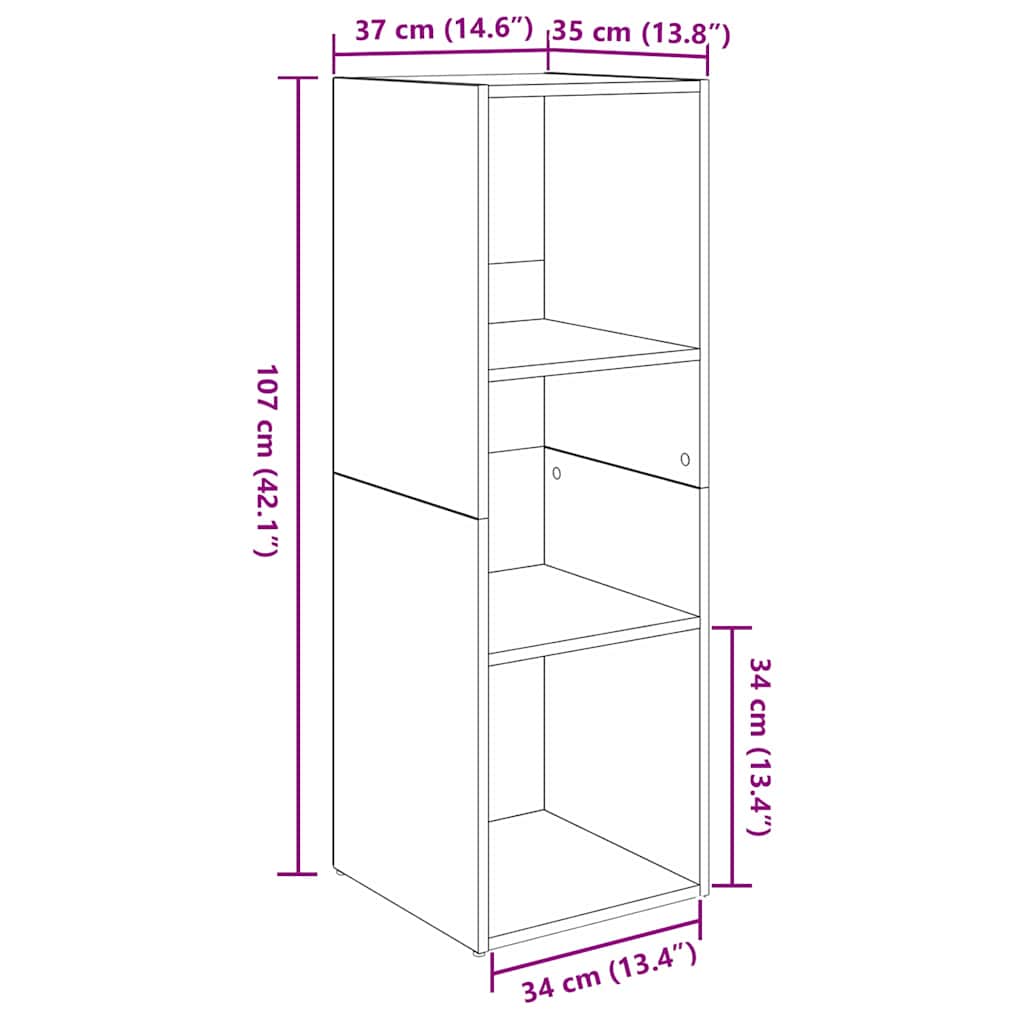 Mobile TV 4 pcs Rovere Nero 37 x 35 x 107,5 cm