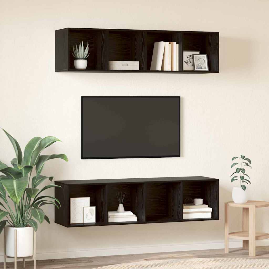 Set mobile TV 2 pcs Rovere Nero 37 x 37 x 142,5 cm