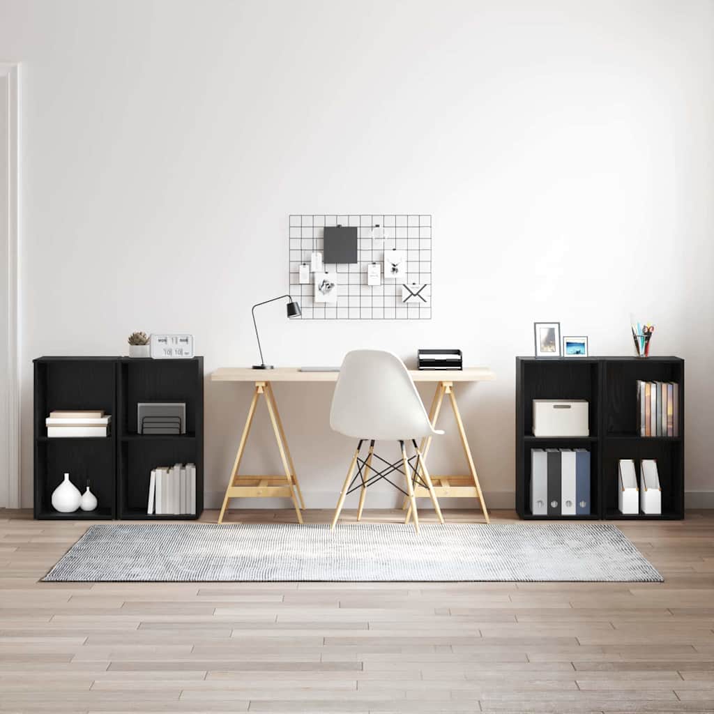 Set mobile TV 4 pcs Rovere nero 37 x 35 x 72 cm