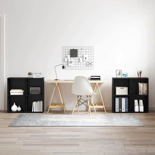 Set mobile TV 4 pcs Rovere nero 37 x 35 x 72 cm