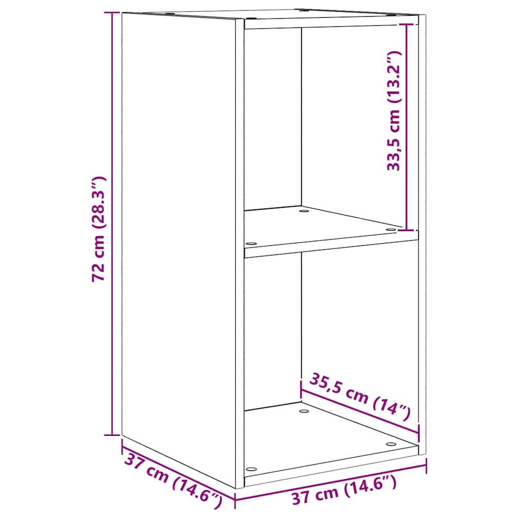 Mobile TV da Parete 4 pcs Legno antico 37 x 37 x 72 cm