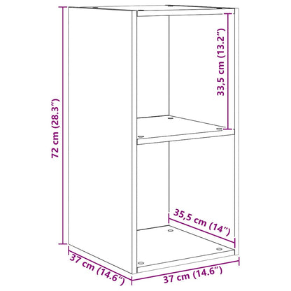 Mobile TV da Parete 4 pcs Rovere nero 37 x 37 x 72 cm