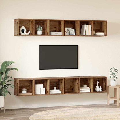 Mobile TV da Parete 4 pcs Legno vecchio 37 x 37 x 107.5 cm