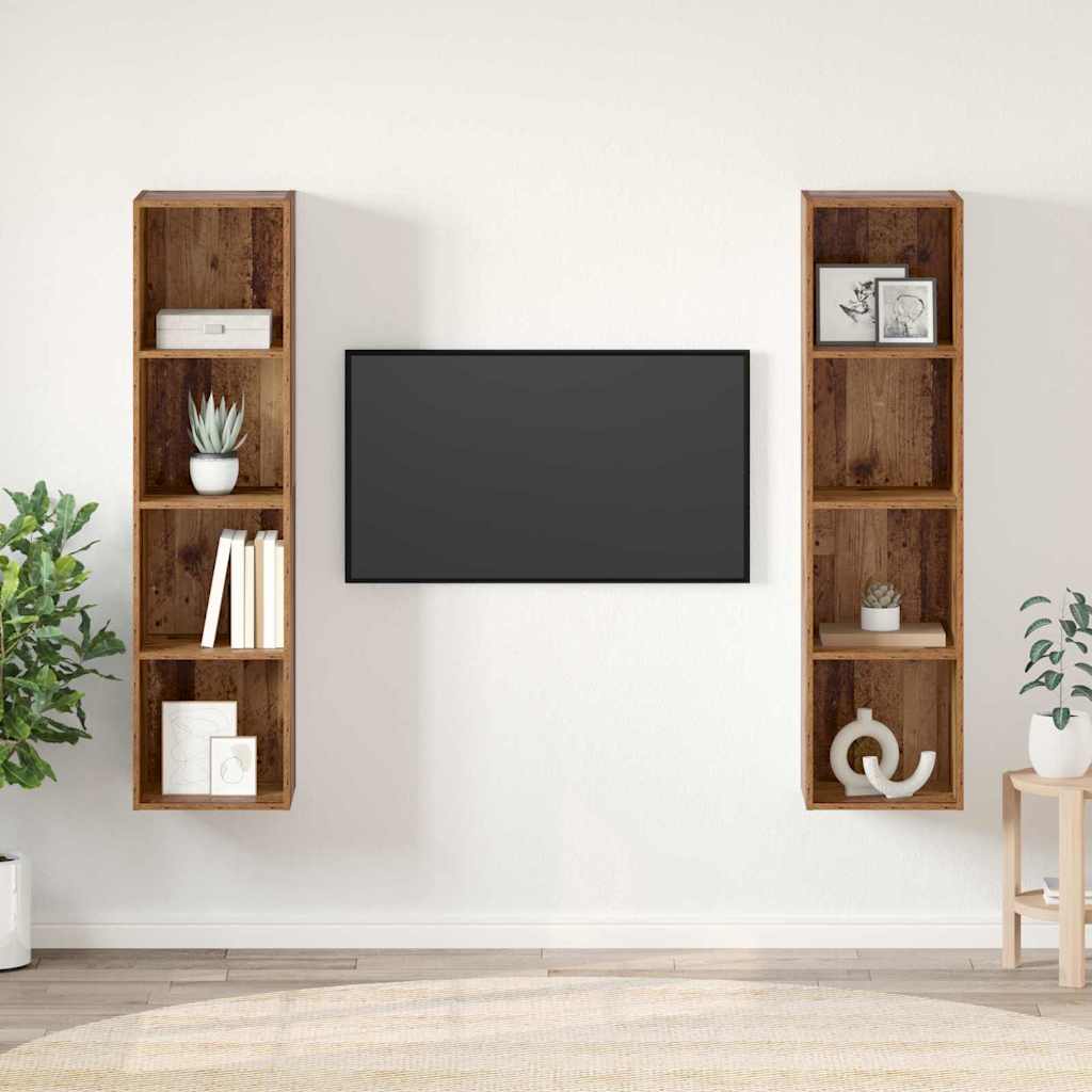 Mobile TV 2 pcs Marrone 37 x 37 x 142.5 cm Legno multistrato