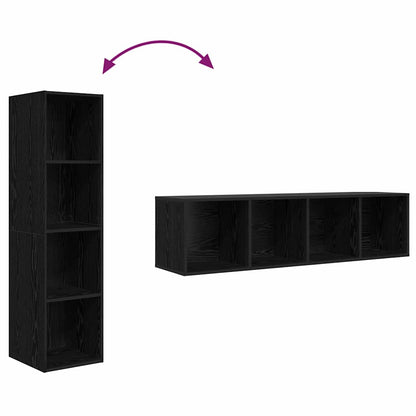 Mobile TV 2 pcs Nero 37 x 37 x 142.5 cm Legno multistrato