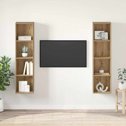 Mobile TV 2 pcs Marrone 37 x 37 x 142.5 cm Legno multistrato