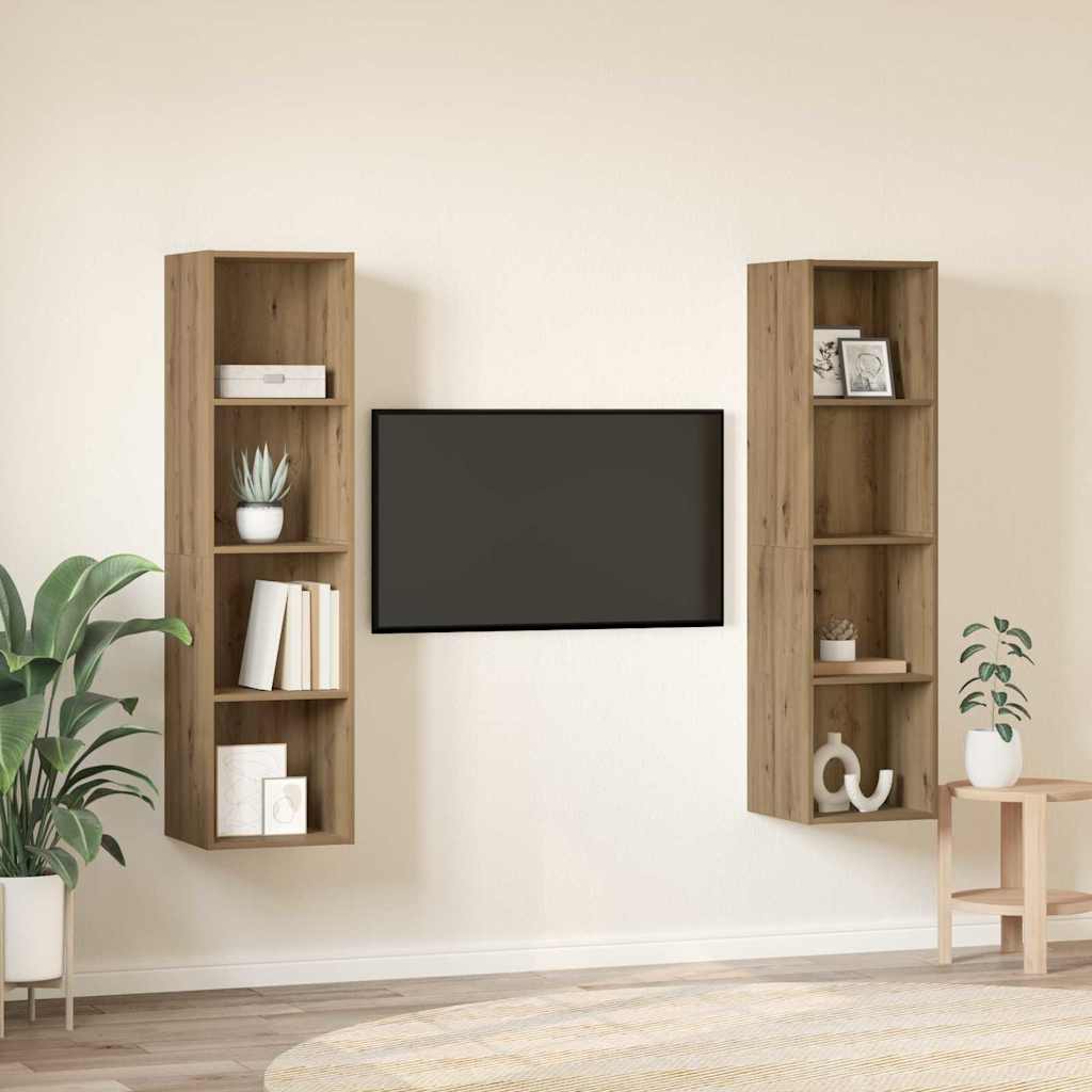Mobile TV 2 pcs Marrone 37 x 37 x 142.5 cm Legno multistrato