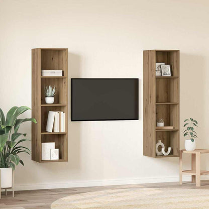 Mobile TV 2 pcs Marrone 37 x 37 x 142.5 cm Legno multistrato