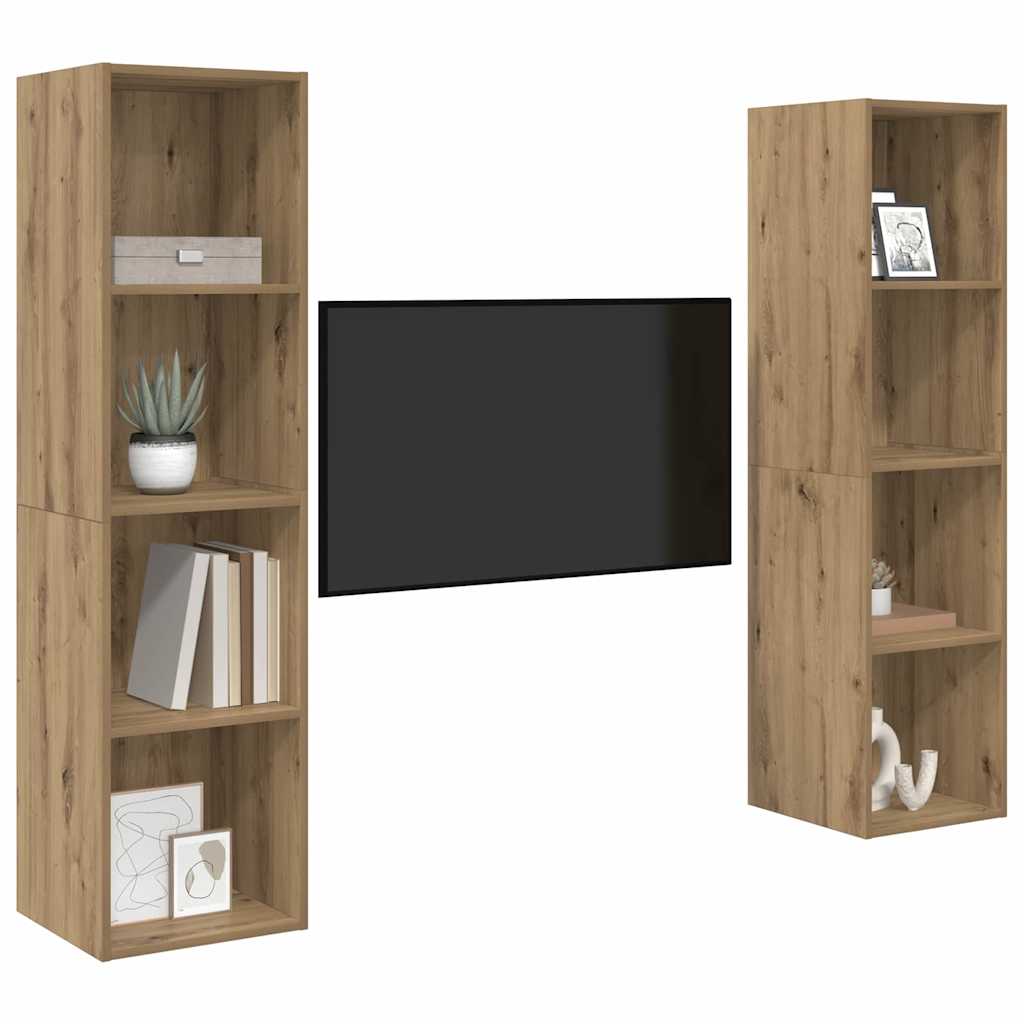 Mobile TV 2 pcs Marrone 37 x 37 x 142.5 cm Legno multistrato