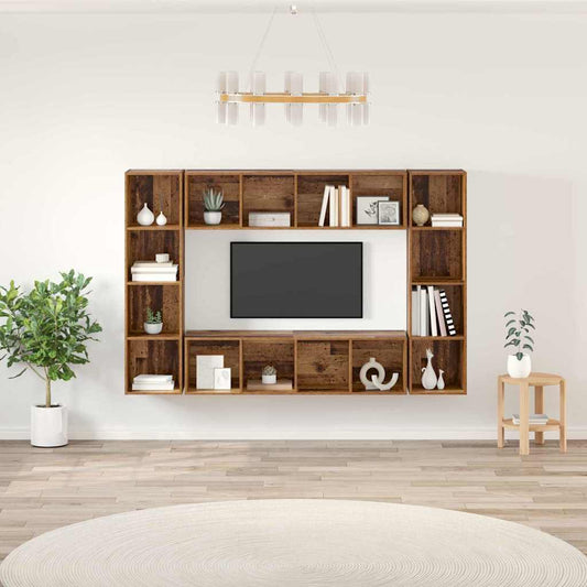 Mobile TV 4 pcs Marrone 37 x 37 x 142.5 cm Legno multistrato