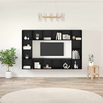 Mobile TV 4 pcs Nero 37 x 37 x 142.5 cm Legno multistrato