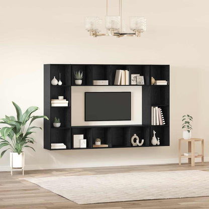 Mobile TV 4 pcs Nero 37 x 37 x 142.5 cm Legno multistrato