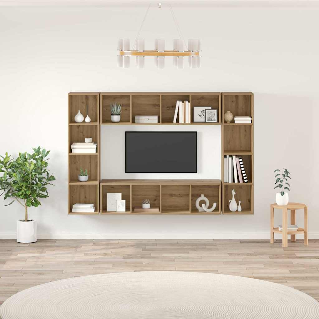 Mobile TV 4 pcs Marrone 37 x 37 x 142.5 cm Legno multistrato