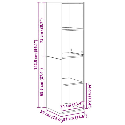 Mobile TV 4 pcs Marrone 37 x 37 x 142.5 cm Legno multistrato