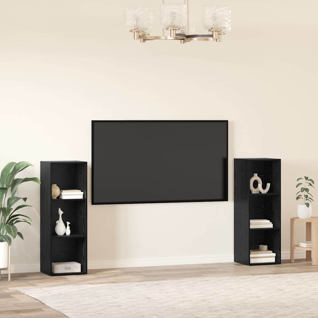 Set mobile TV 2 pcs Rovere nero 107 x 35 x 37 cm