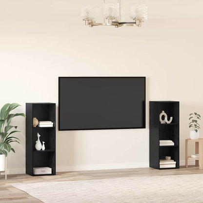 Set mobile TV 2 pcs Rovere nero 107 x 35 x 37 cm