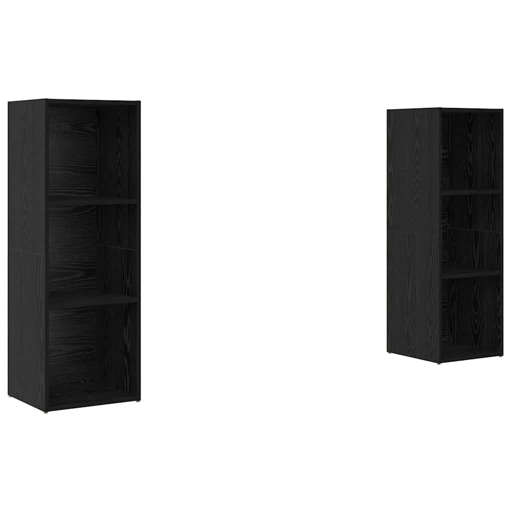 Set mobile TV 2 pcs Rovere nero 107 x 35 x 37 cm