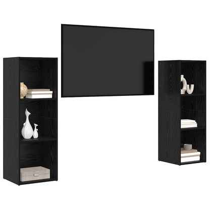 Set mobile TV 2 pcs Rovere nero 107 x 35 x 37 cm