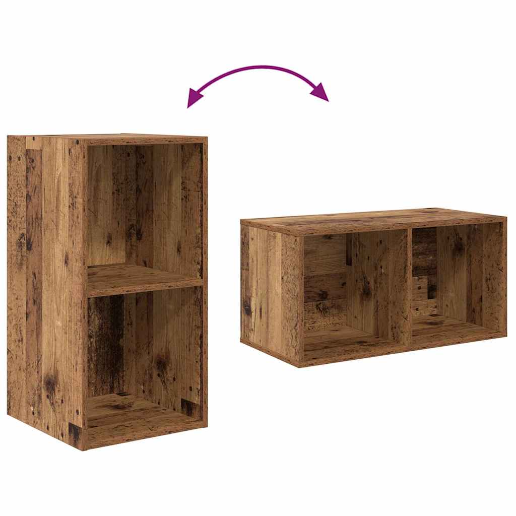 Mobile TV da Parete 2 pcs Legno Antico 37 x 37 x 72 cm
