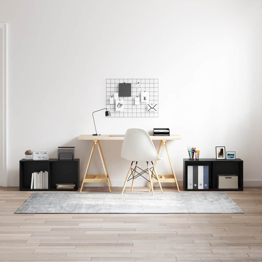 Set mobile TV 2 pcs Rovere nero 72 x 35 x 36.5 cm