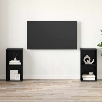 Set mobile TV 2 pcs Rovere nero 72 x 35 x 36.5 cm