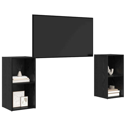 Set mobile TV 2 pcs Rovere nero 72 x 35 x 36.5 cm