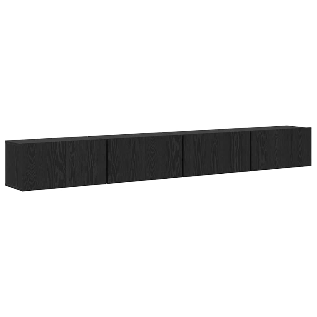 Set mobile TV 4 pcs Rovere nero 60 x 30 x 30 cm