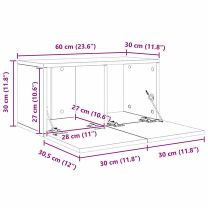 Set mobile TV 4 pcs rovere artigianale 60 x 30 x 30 cm