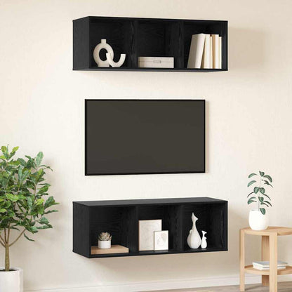Mobiletti TV a parete 2 pcs Rovere nero 37 x 37 x 107 cm