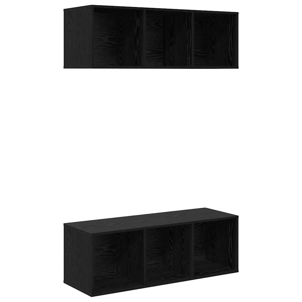 Mobiletti TV a parete 2 pcs Rovere nero 37 x 37 x 107 cm