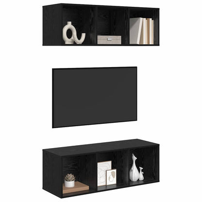 Mobiletti TV a parete 2 pcs Rovere nero 37 x 37 x 107 cm