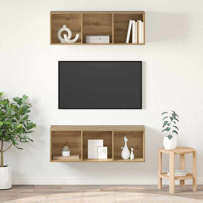 Mobiletti TV a parete 2 pcs rovere artigianale 37 x 37 x 107 cm