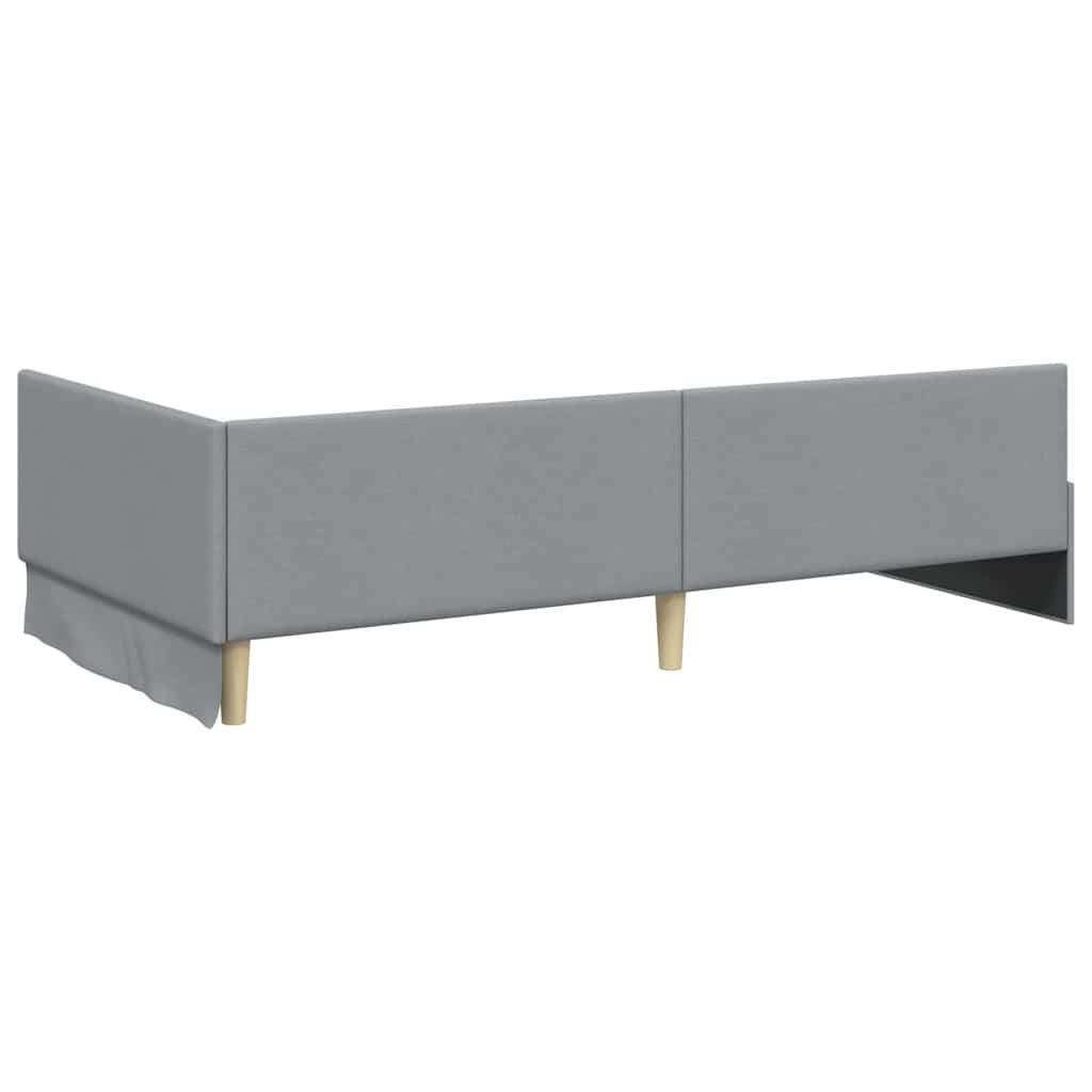 Cornice del letto ad angolo Grigio chiaro 80 x 200 cm - homemem39