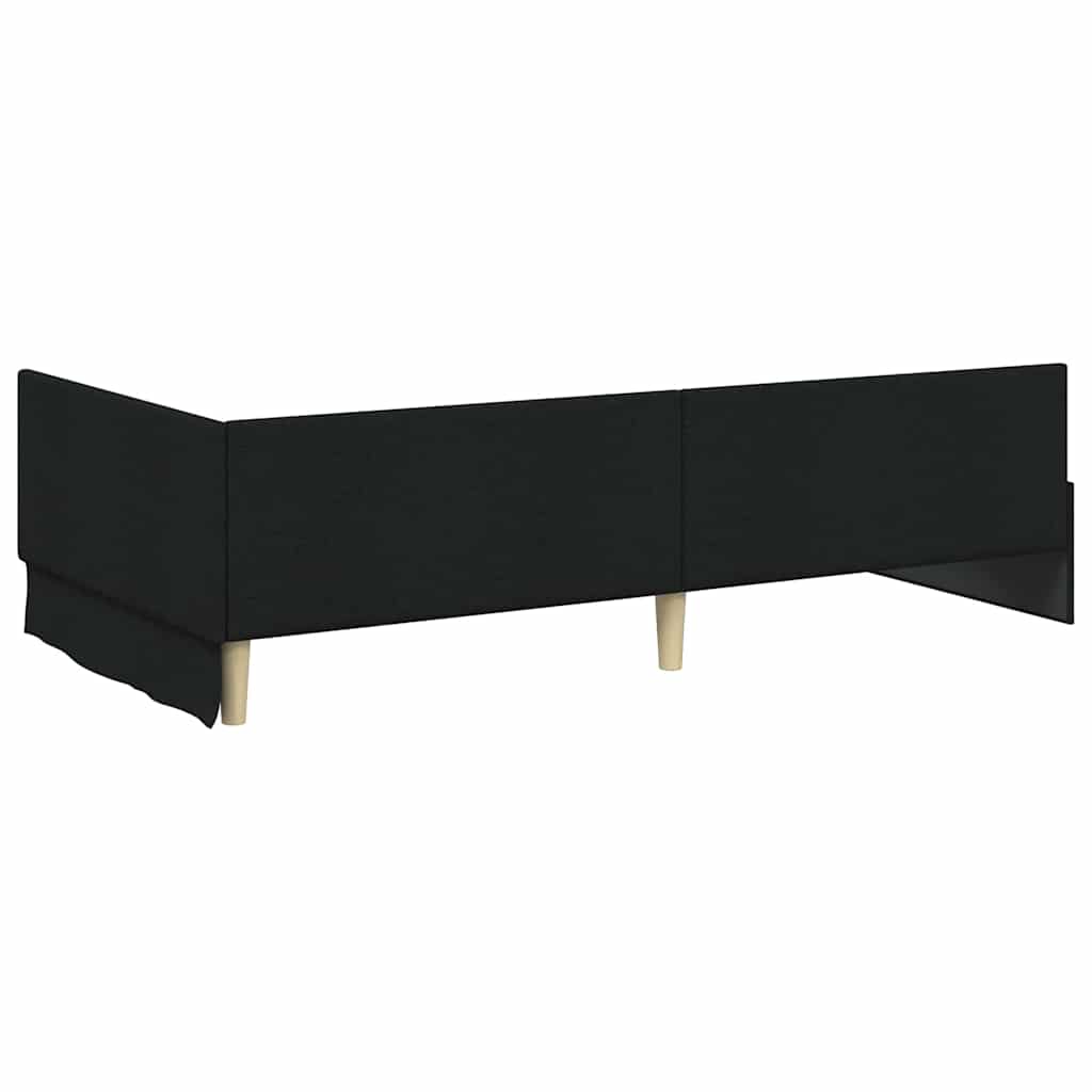 Cornice del letto ad angolo Nero 80 cm x 200 cm Velluto