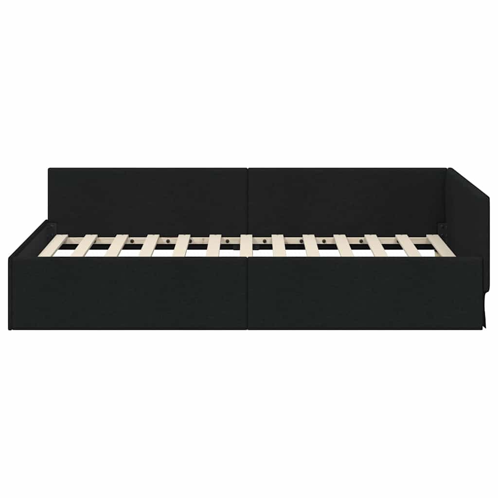 Cornice del letto ad angolo con testiera Nero 80 x 200 cm - homemem39