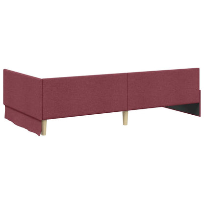 Cornice del letto ad angolo Rosso Vino 80 cm x 200 cm Velluto