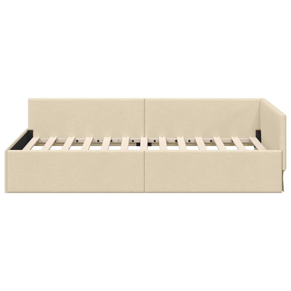 Cornice del letto ad angolo con testiera Crema 80 x 200 cm - homemem39