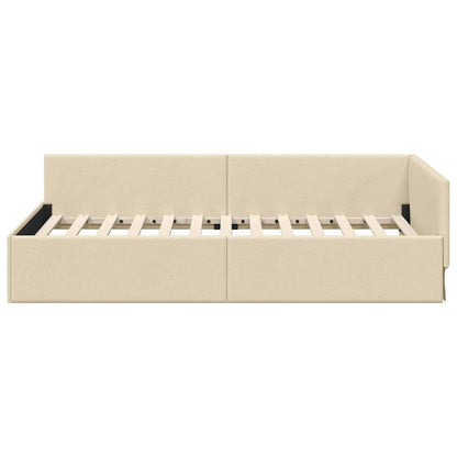 Cornice del letto ad angolo con testiera Crema 80 x 200 cm - homemem39