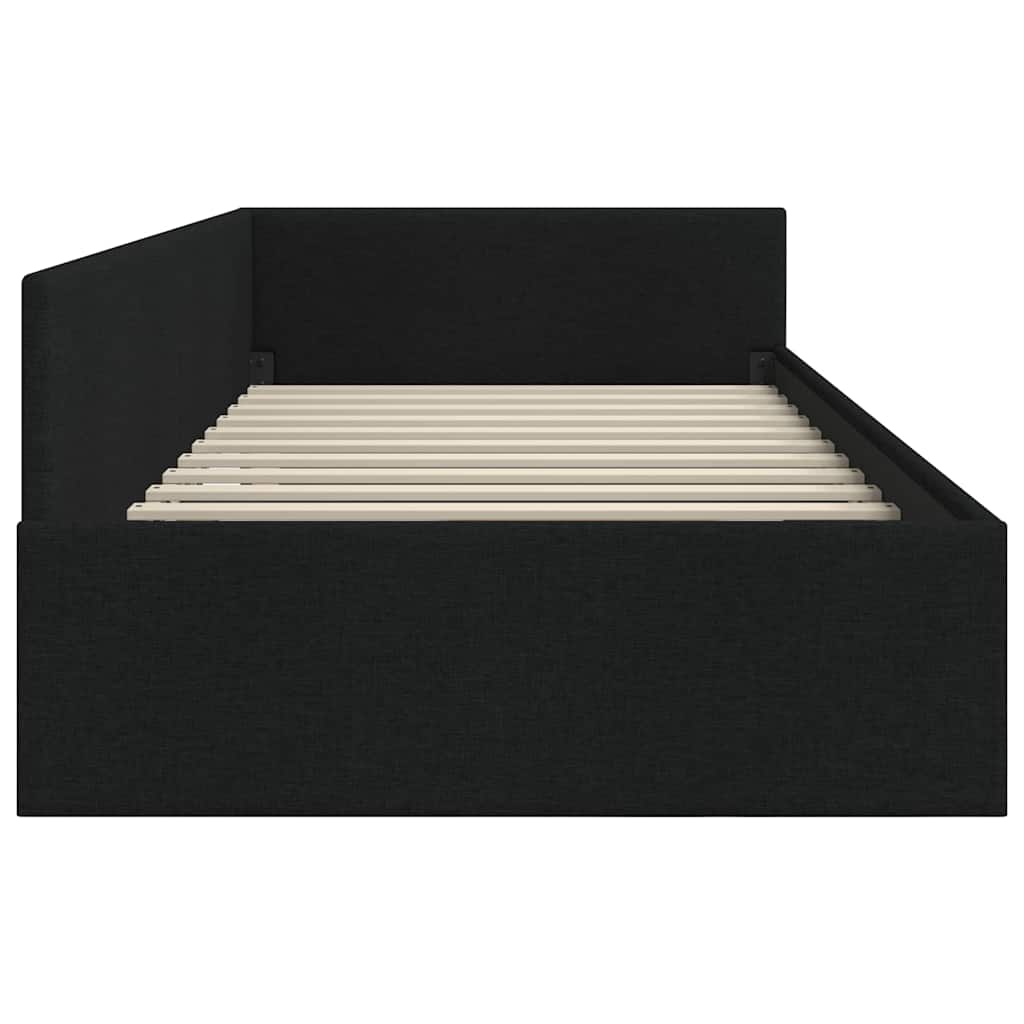 Cornice del letto ad angolo con testiera Nero 90 x 200 cm - homemem39