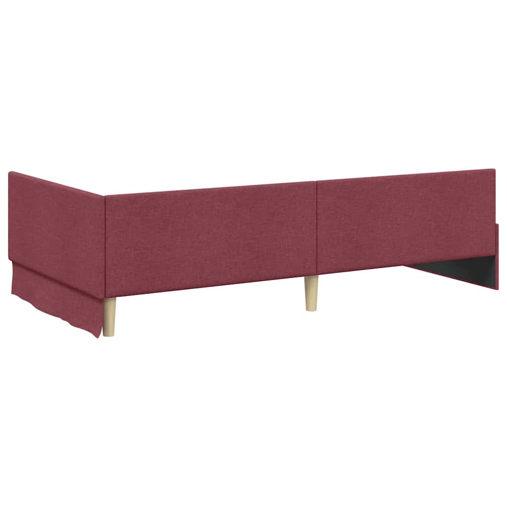 Cornice del letto ad angolo con testiera Rosso vino 90 x 200 cm - homemem39