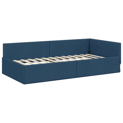 Cornice del letto ad angolo con testiera Blu 90 x 200 cm - homemem39