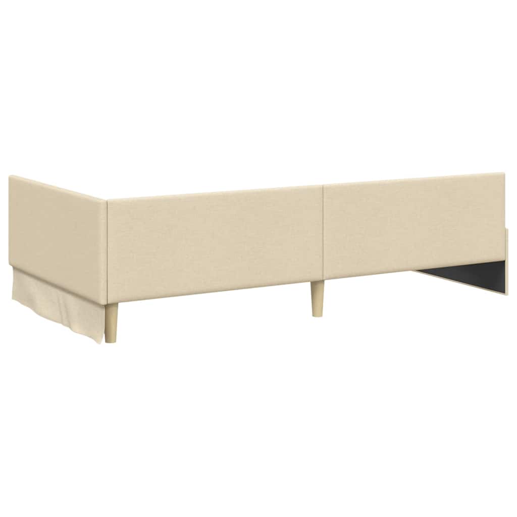 Cornice del letto ad angolo Crema 100 cm x 200 cm Velluto