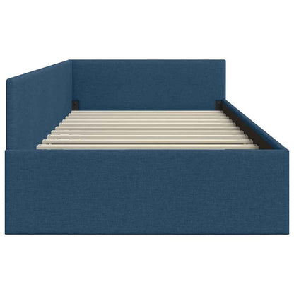 Cornice del letto ad angolo Blu 100 cm x 200 cm Velluto