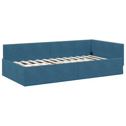 Cornice del letto ad angolo Altro con testiera Blu 80 x 200 cm - homemem39