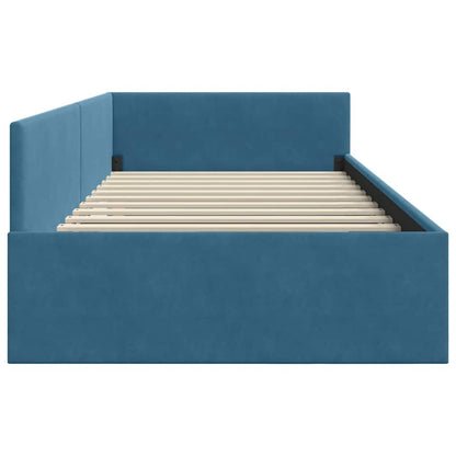 Cornice del letto ad angolo con testiera Blu 80 cm x 200 cm