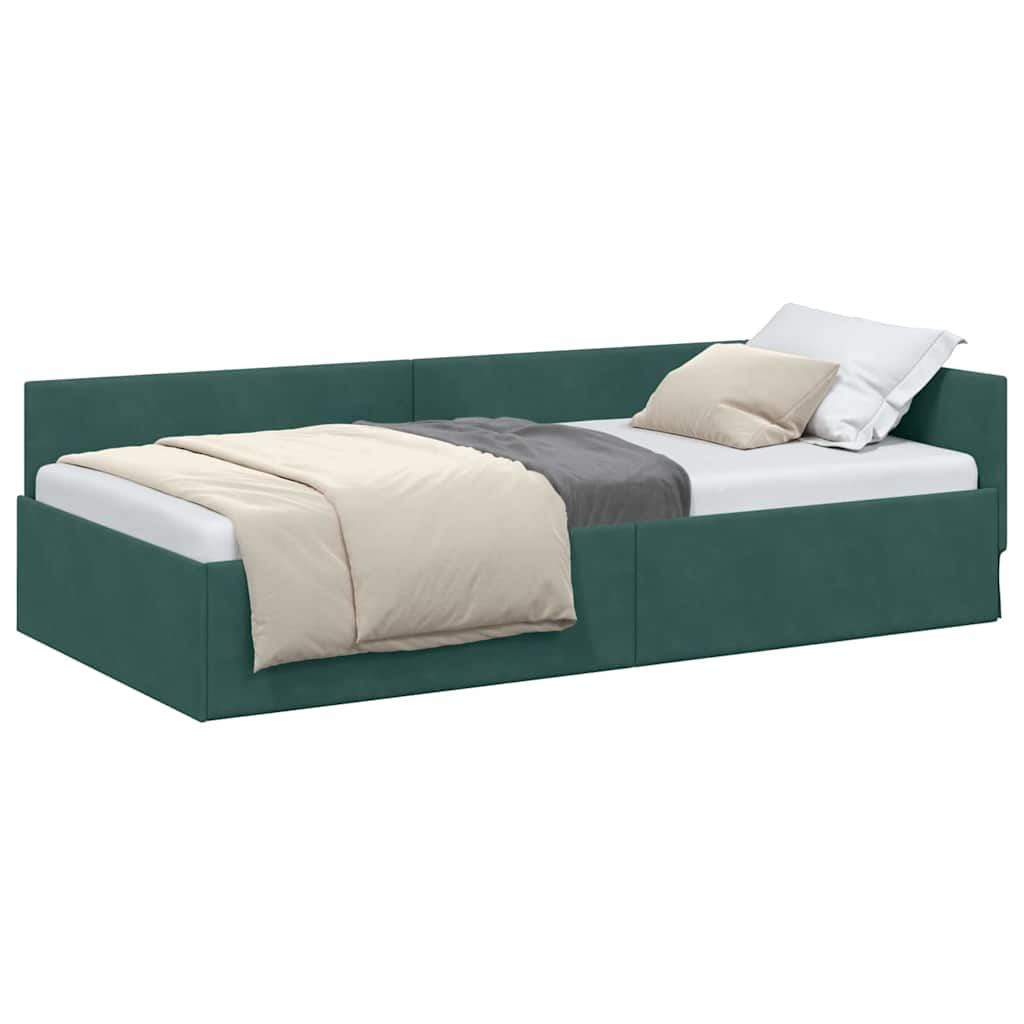 Cornice del letto ad angolo Altro Verde scuro 80 x 200 cm - homemem39